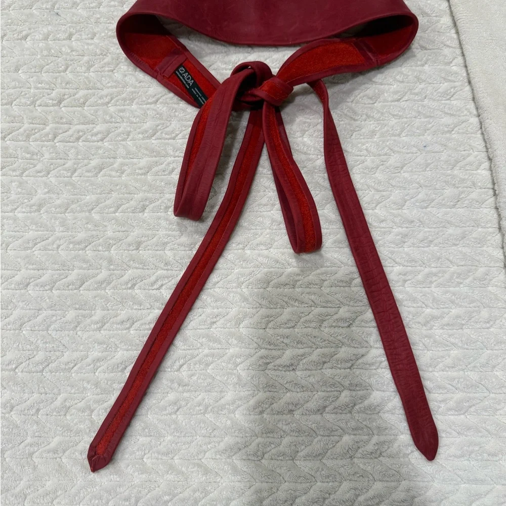 Ada Red Tie-Front Waist Belt